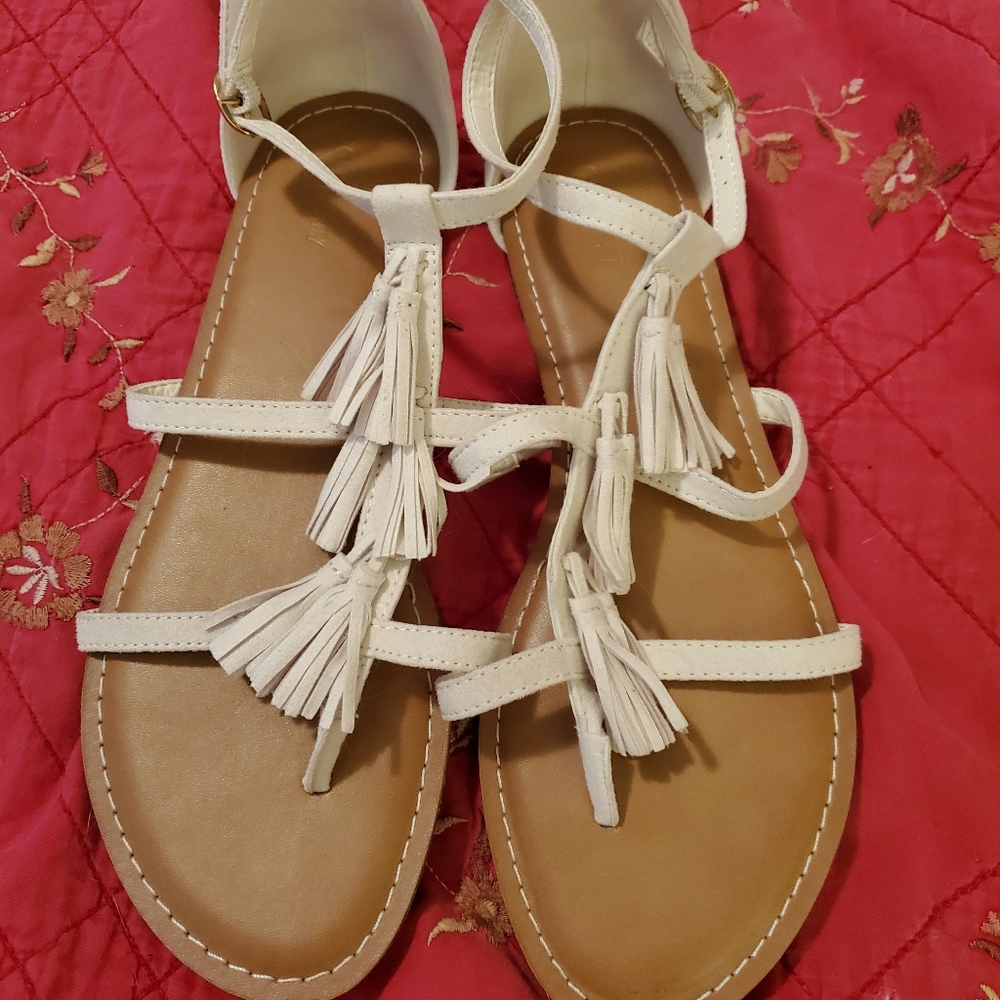 Boho Fringey Sandals, Size 8.5